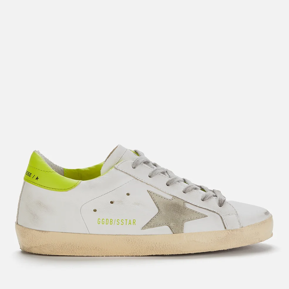 Golden Goose Women's Superstar Leather Trainers - White/Ice/Lime Green Image 1