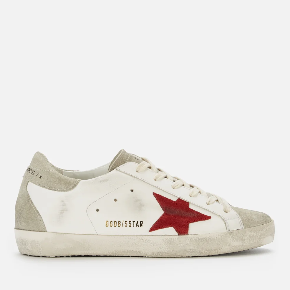Golden Goose Women's Superstar Leather Trainers - White/Ice/Red Image 1
