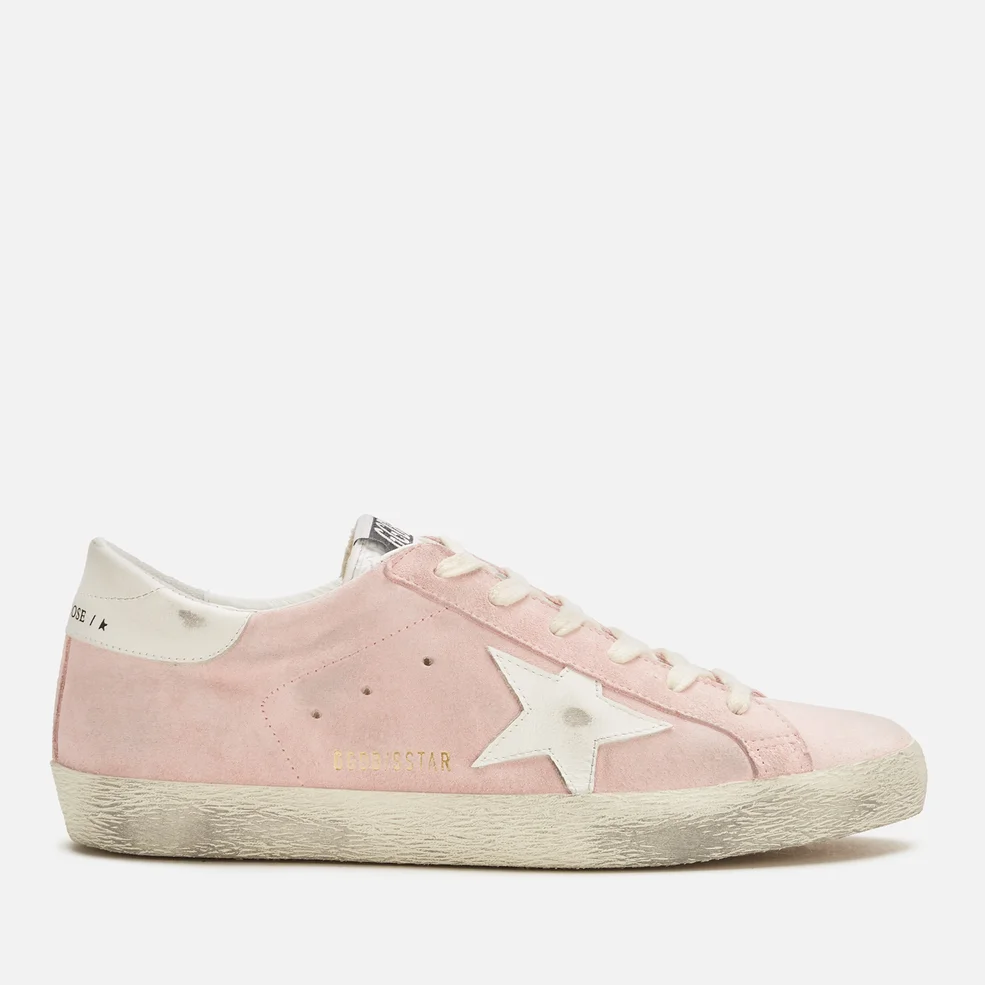 Golden Goose Women's Superstar Suede Trainers - Baby Pink/White Image 1