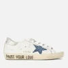 Golden Goose Women's Superstar Leather Trainers - White/Nigth Blue/Silver - Image 1