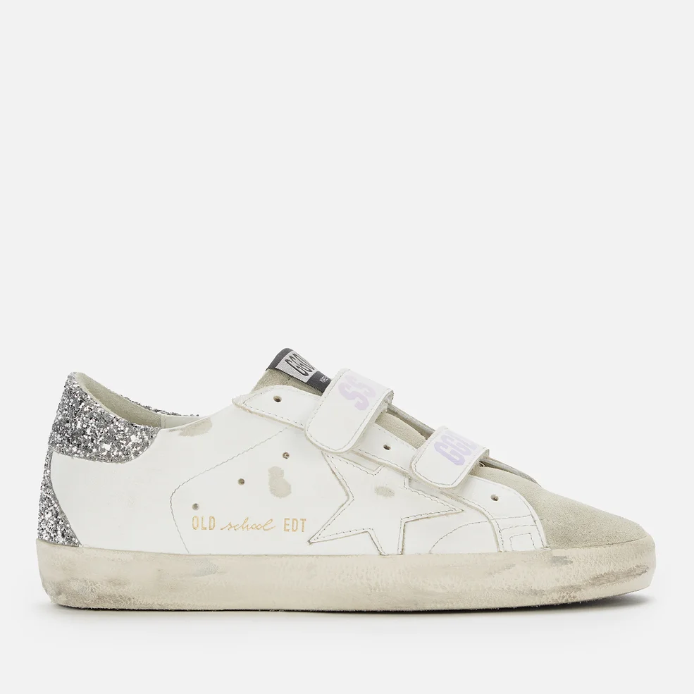 Golden Goose Women's Old School Leather Velcro Trainers - White/Ice/Silver Image 1