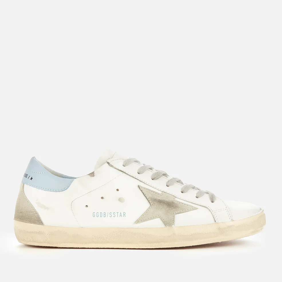 Golden Goose Men's Superstar Leather Trainers - White/Ice/Powder Blue Image 1