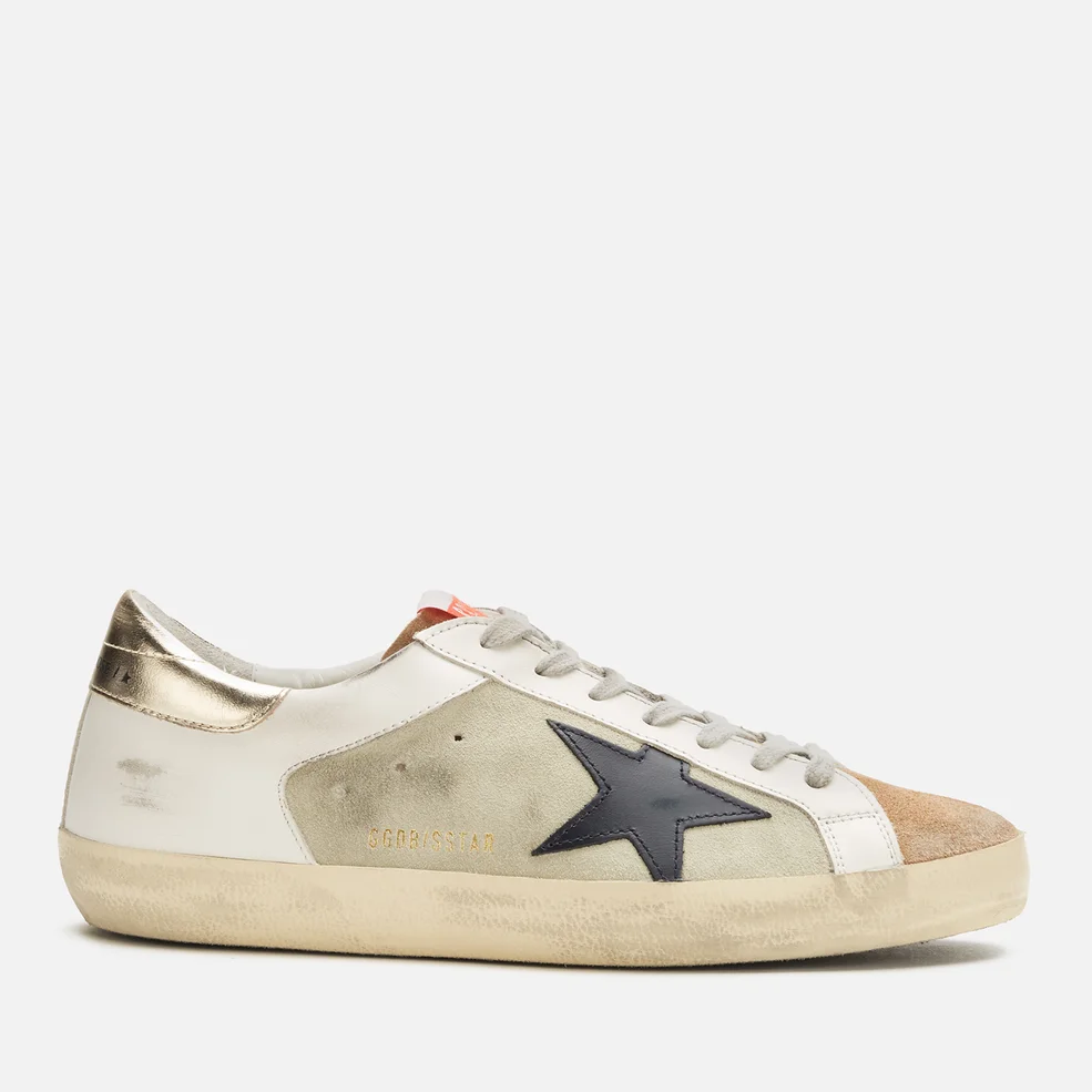 Golden Goose Men's Superstar Leather Trainers - Ice/White/Brown Image 1