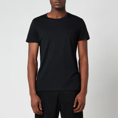 Balmain Men's Embossed Logo T-Shirt - Black