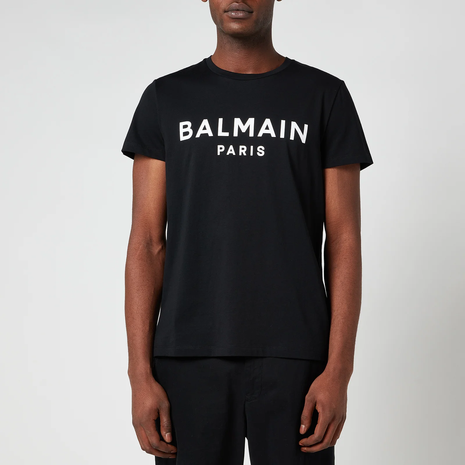 Balmain Men's Printed Logo T-Shirt - Black/White Image 1