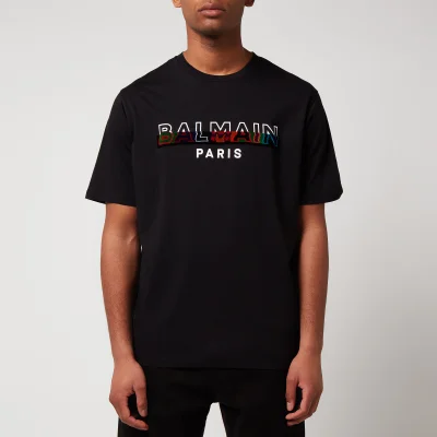 Balmain Men's Textured T-Shirt - Black/Multi