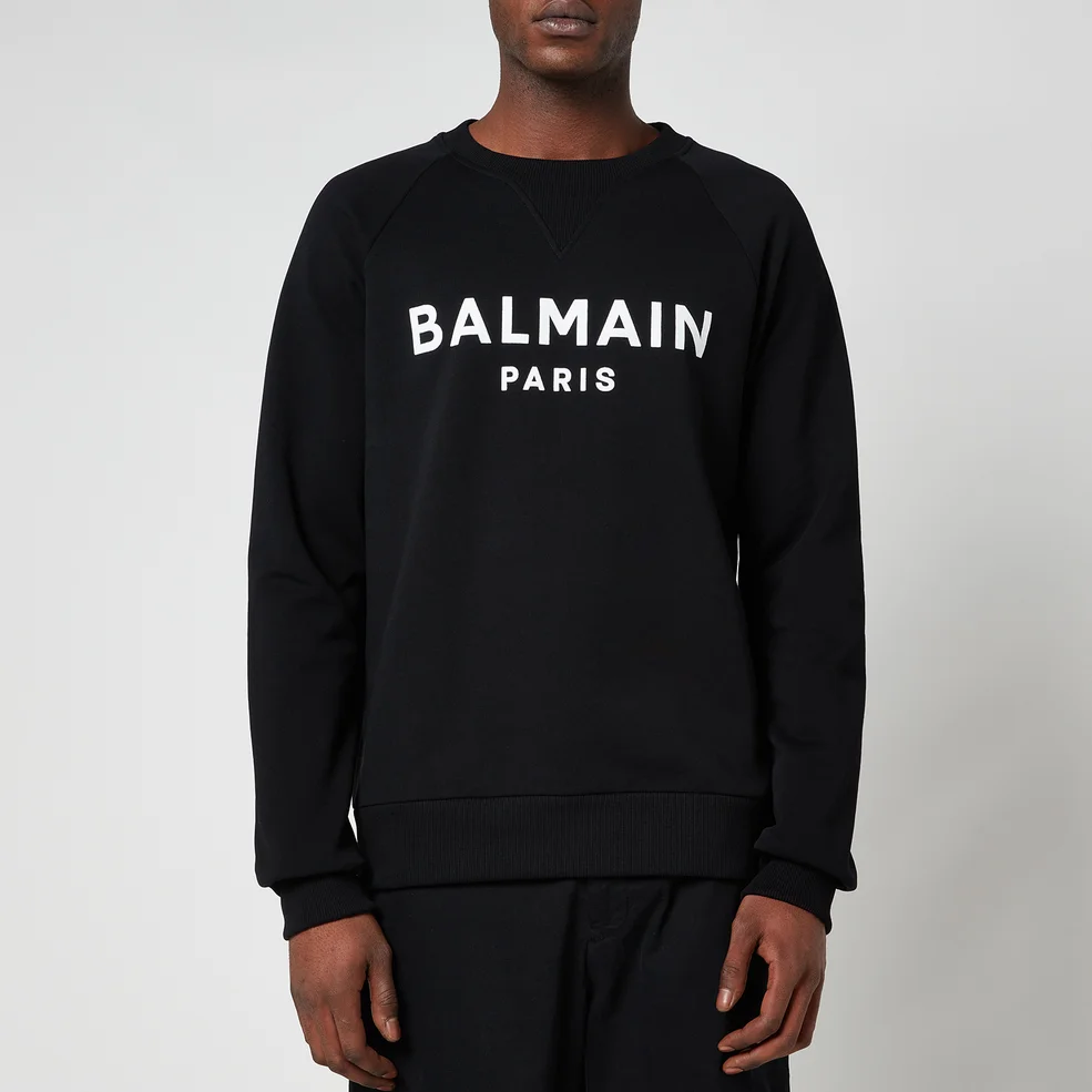 Balmain Men's Flock Sweatshirt - Black/White Image 1