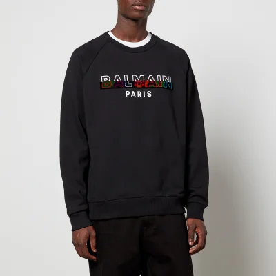 Balmain Men's Oversized Textured Sweatshirt - Black/Multi