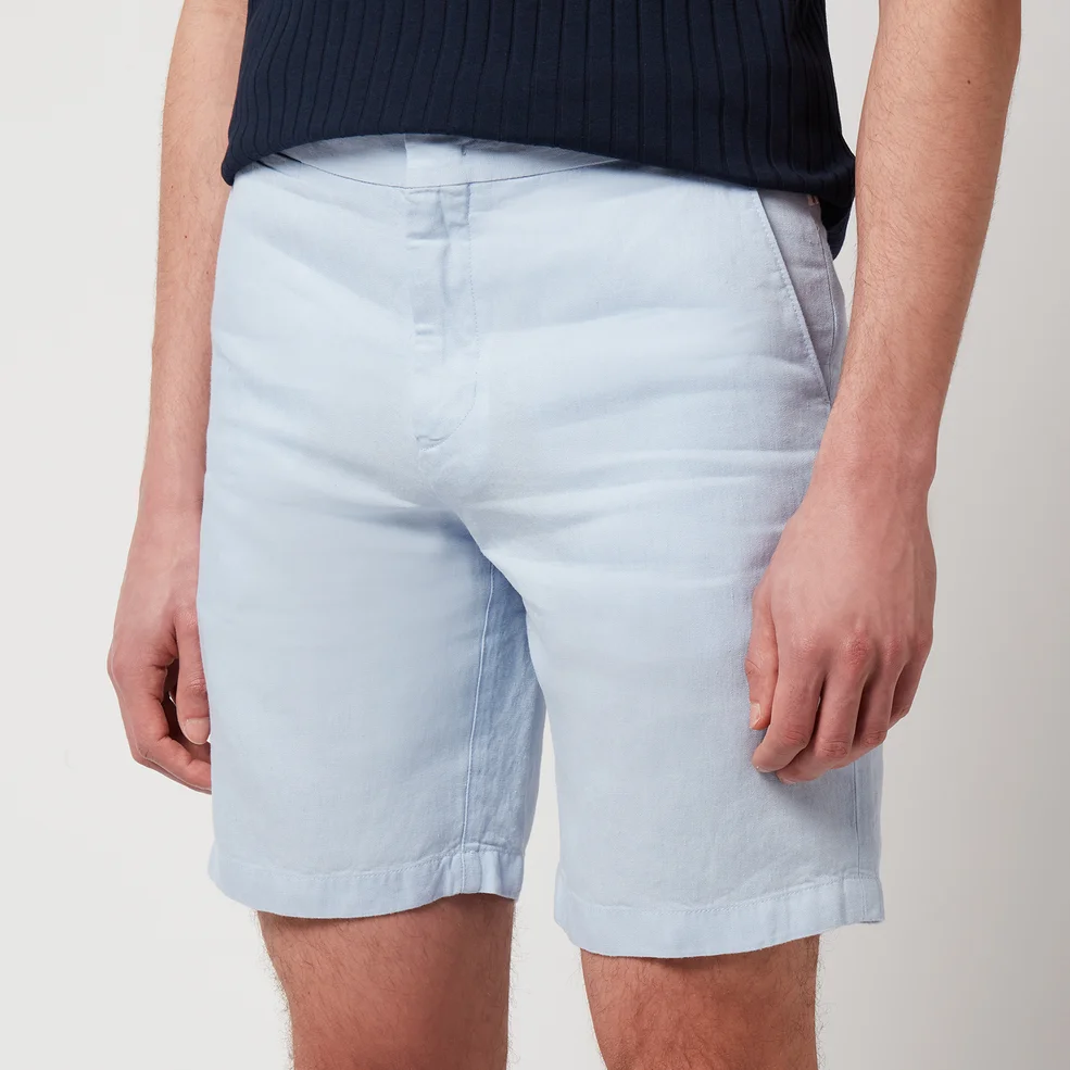 Orlebar Brown Men's Norwich Linen Shorts - Light Blue Image 1