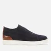Canali Men's Suede Inner Sock Derby Pump Trainers - Navy Blue - Image 1
