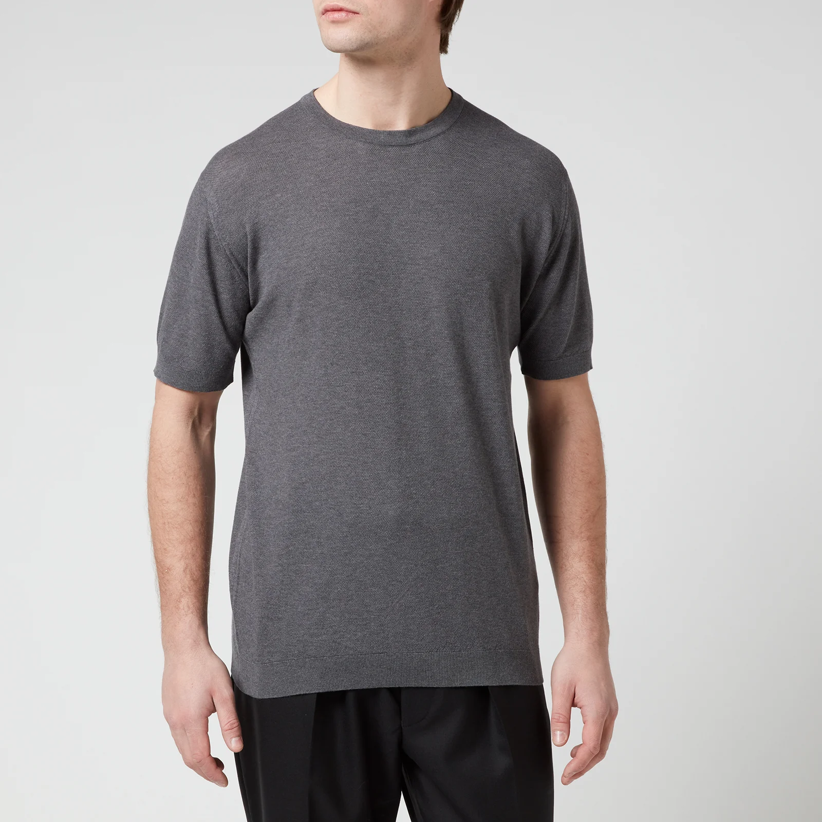 John Smedley Men's Park Pique T-Shirt - Charcoal Image 1