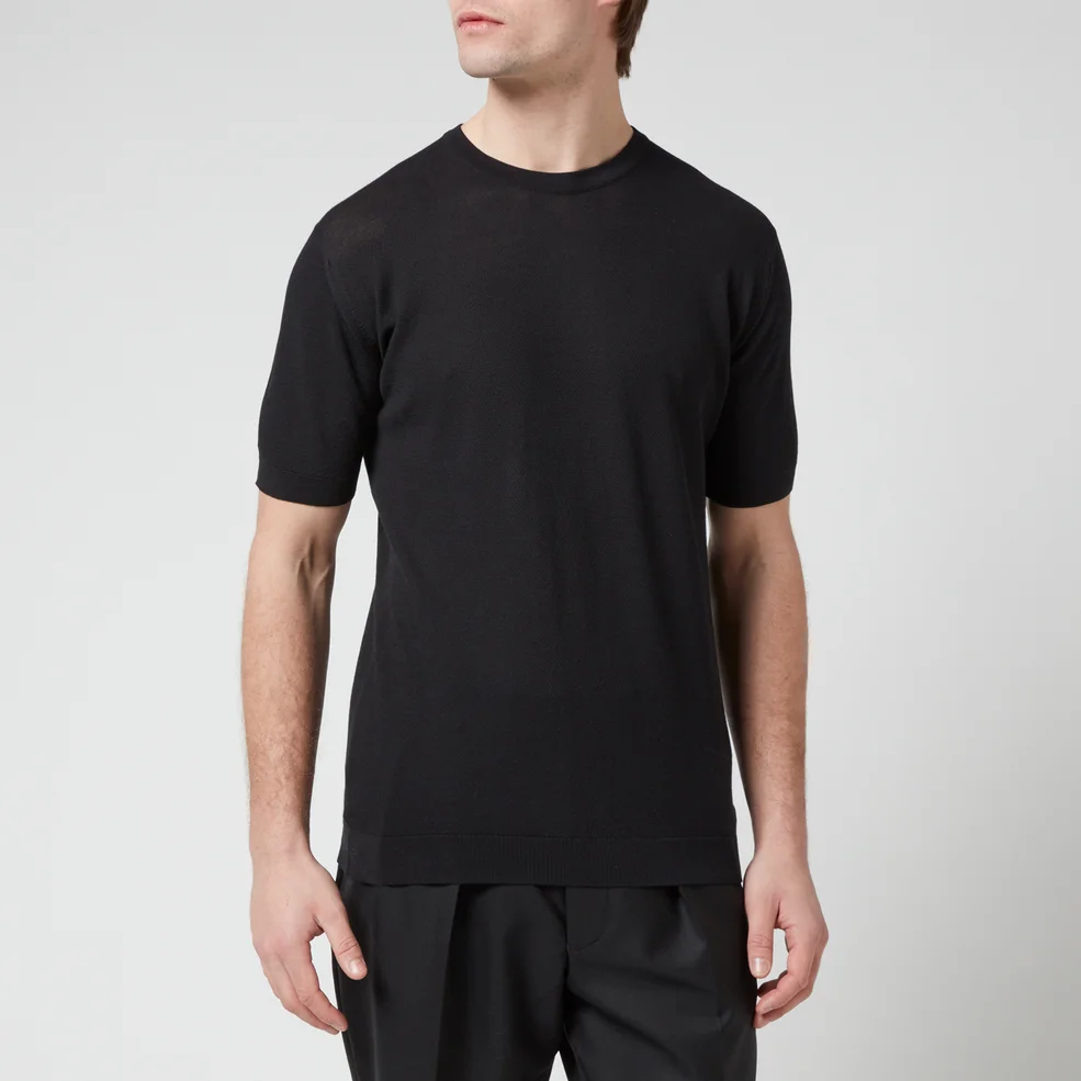 John Smedley Men's Park Pique T-Shirt - Black Image 1