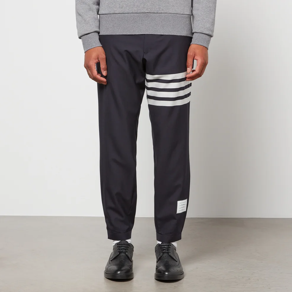 Thom Browne Men's 4-Bar Snap Front Track Trousers - Navy Image 1