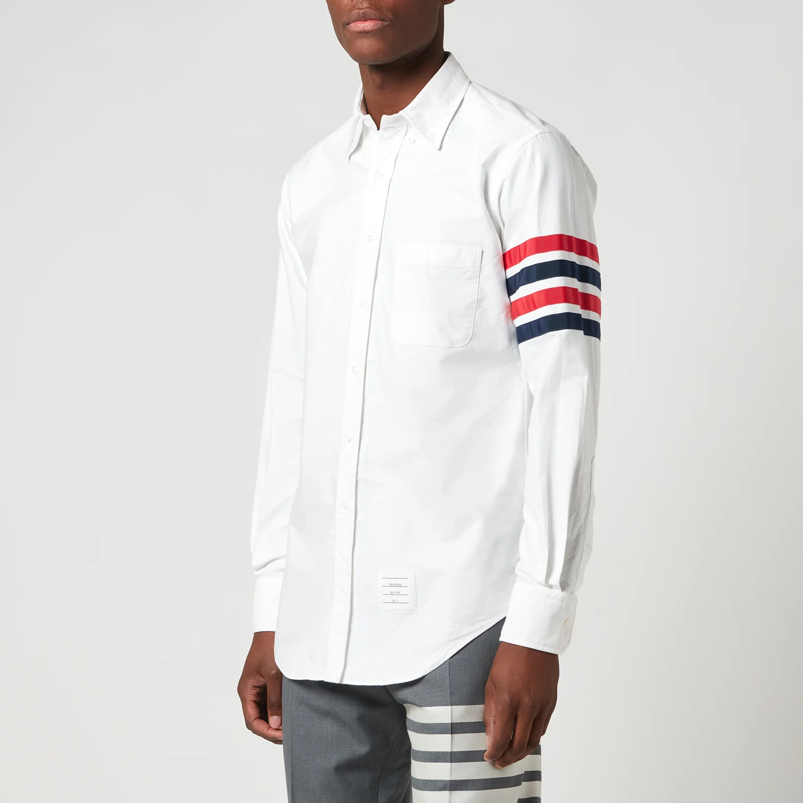 Thom Browne Men's Applied 4-Bar Classic Fit Oxford Shirt - White Image 1