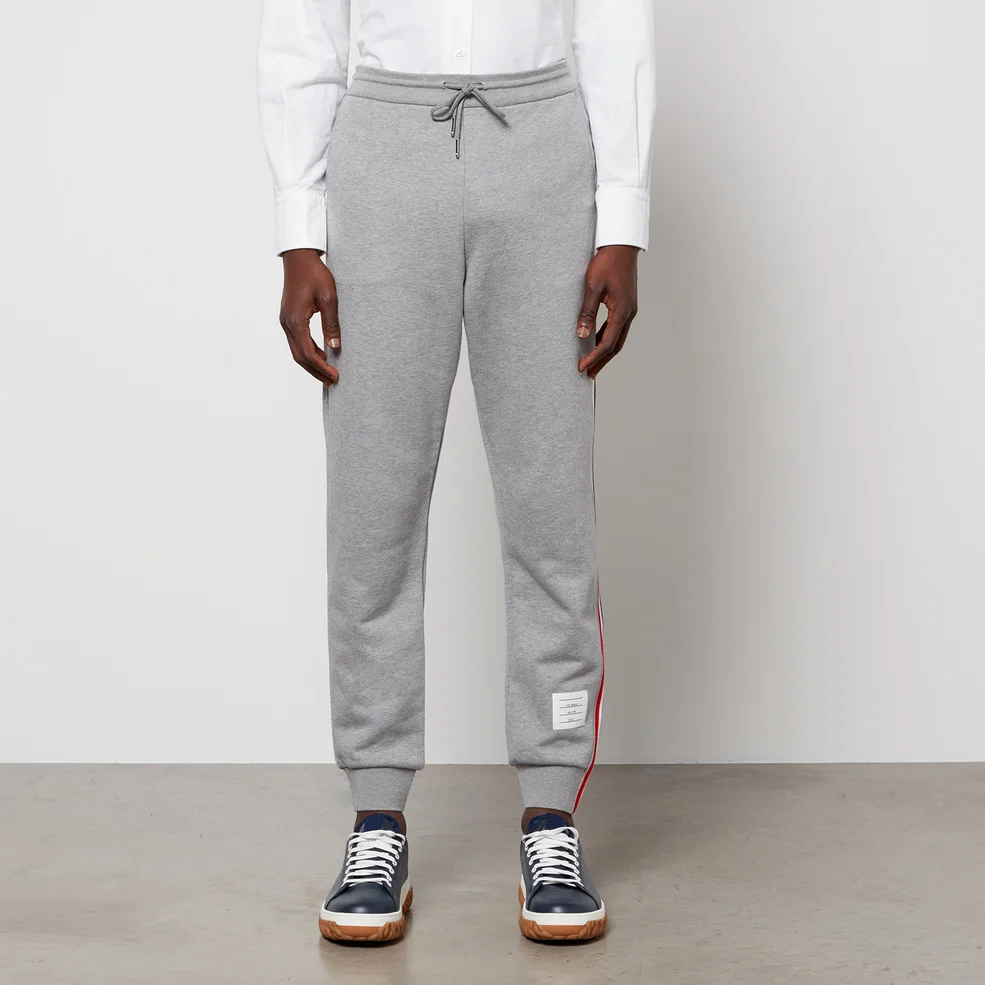 Thom Browne Men's Tricolour Stripe Classic Sweatpants - Light Grey Image 1