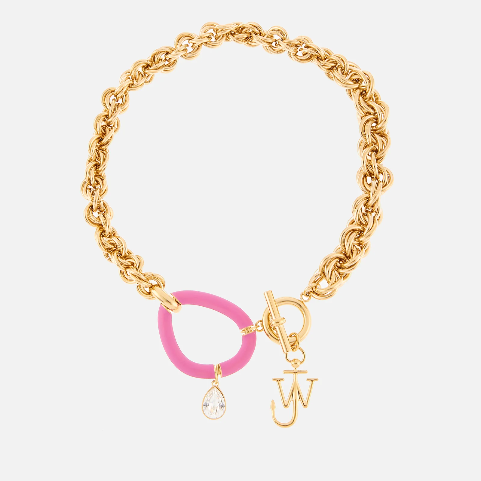 JW Anderson Women's Oversized Link Chain Choker - Gold/Pink Image 1