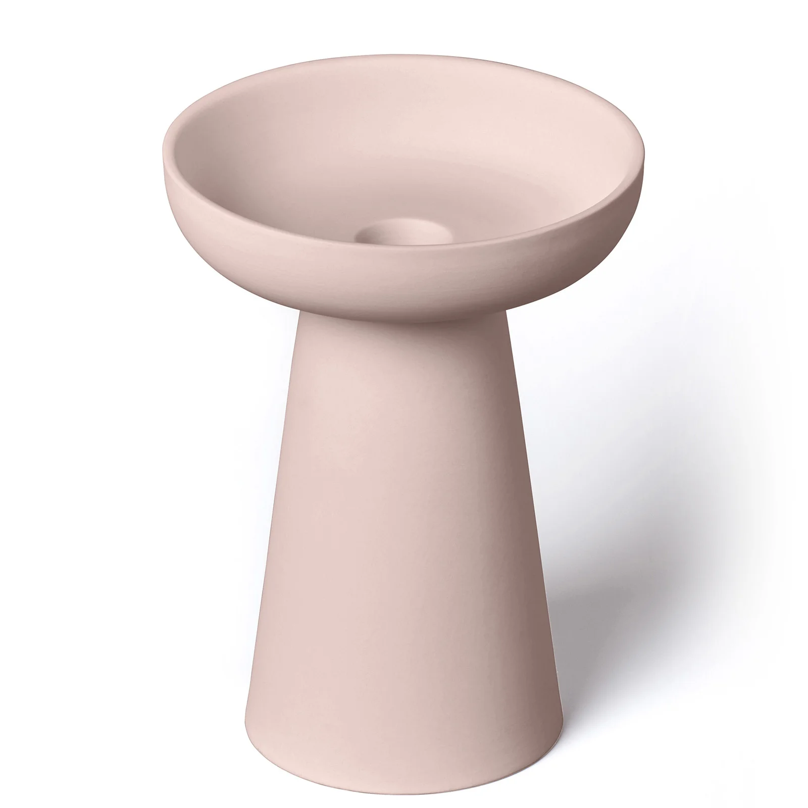 AERY Porcini Candle Holder - Dusty Pink - Large Image 1