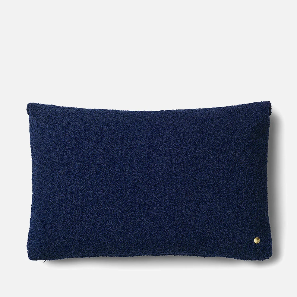 Ferm Living Clean Cushion - Wool Boucle - Deep Blue Image 1