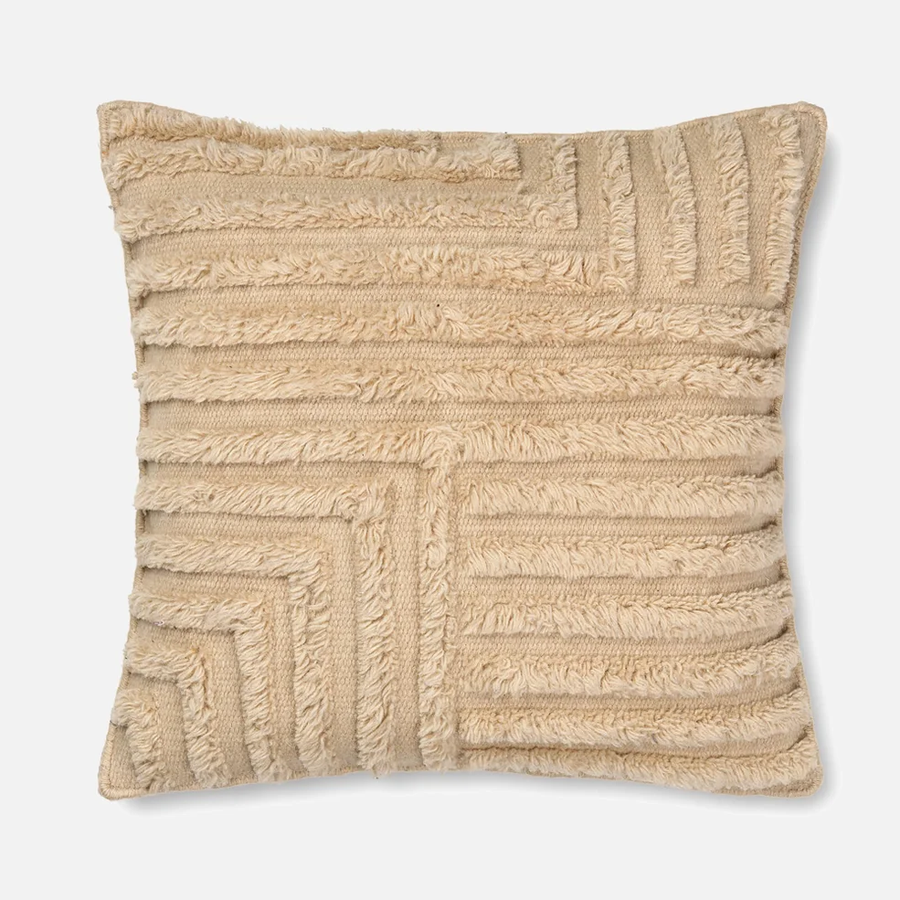 Ferm Living Crease Wool Cushion - Light Sand Image 1