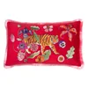 Karen Mabon Tiger Bouqet Bolster Cushion - Red - 50x30cm - Image 1