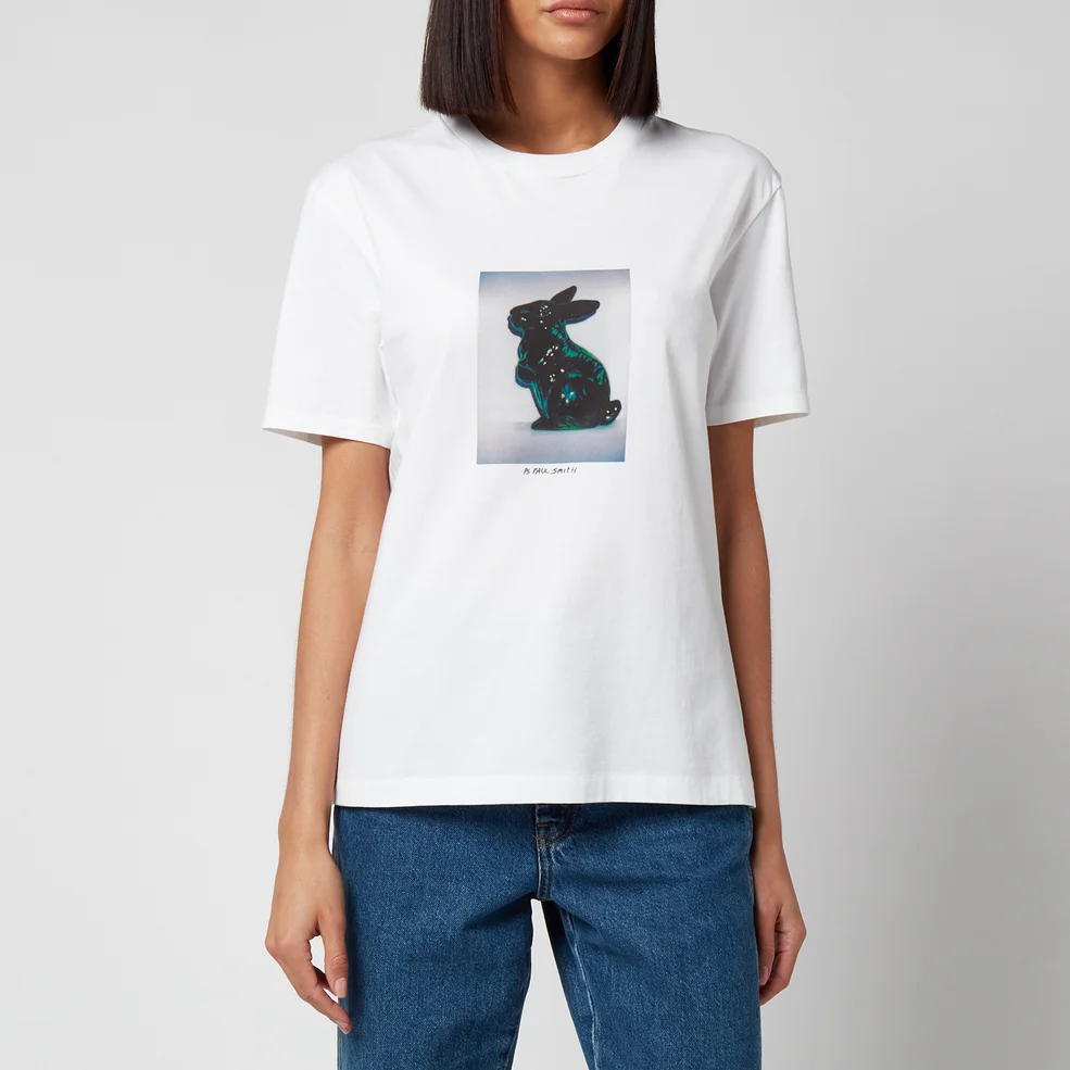 PS Paul Smith Women's Instant Rabbit Print T-Shirt - White Image 1