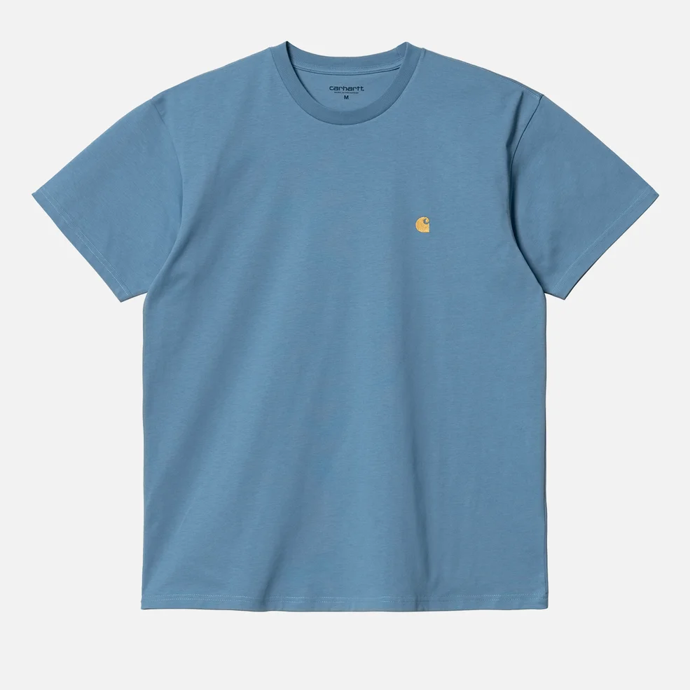 Carhartt WIP Men's Chase T-Shirt - Icy Water/Gold Image 1