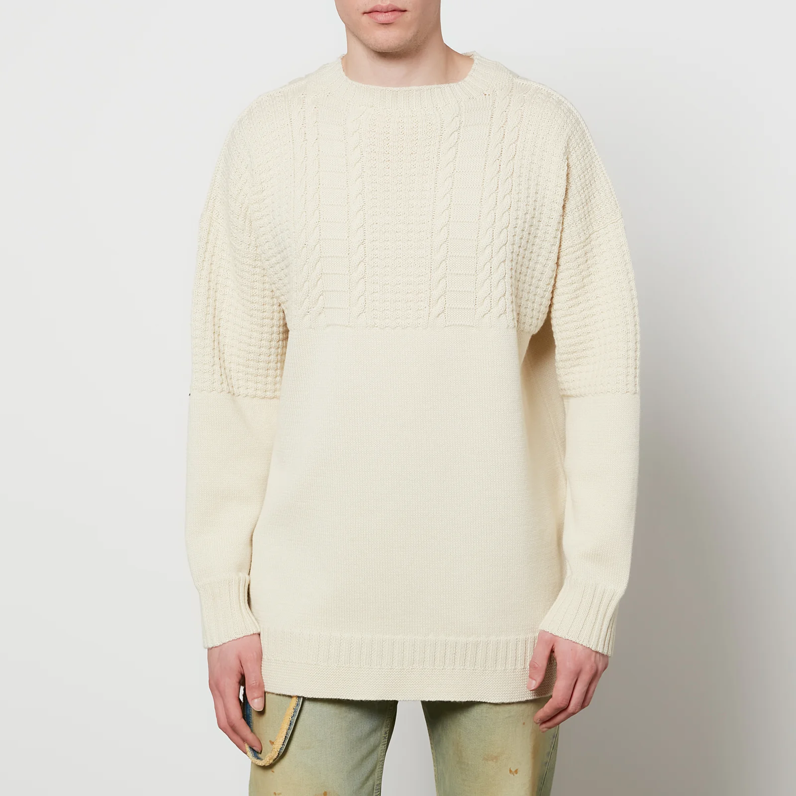 Maison Margiela Men's Cable Knitted Jumper - Off White Image 1
