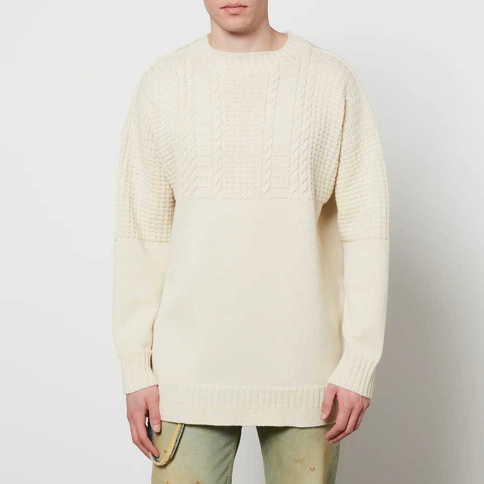 Maison Margiela Men's Cable Knitted Jumper - Off White Image 1