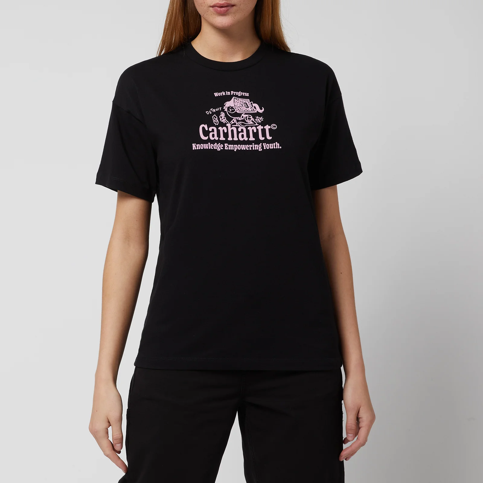 Carhartt WIP Women's Schools Out T-Shirt - Black/Pink Image 1
