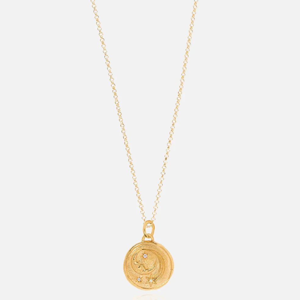 Hermina Athens Women's Luna Small Thin Necklace - Gold Image 1