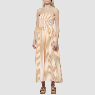 Faithfull The Brand Women's Madella Midi Dress - Martie Stripe Print - Tangerine