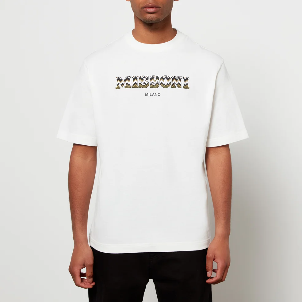 Missoni Men's Zig Zag Script T-Shirt - White Image 1