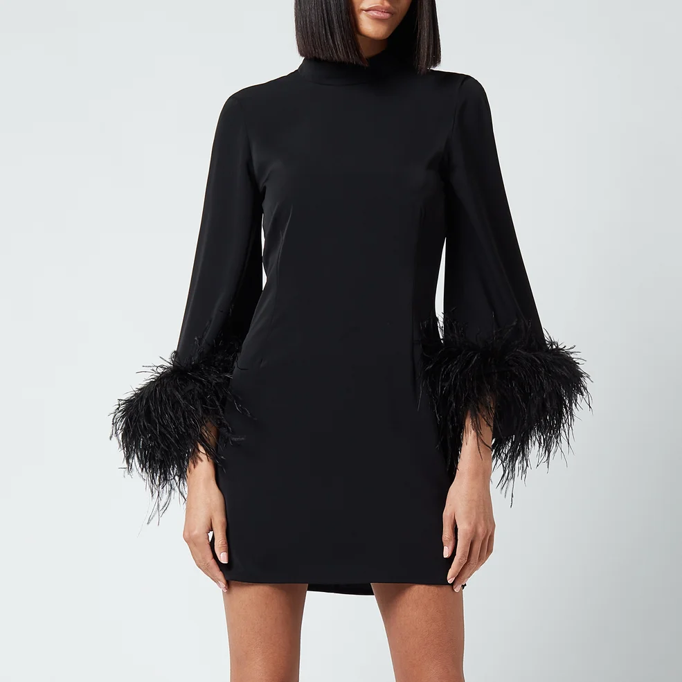 De La Vali Women's Hollywood Dress - Black With Feather Cuff Image 1