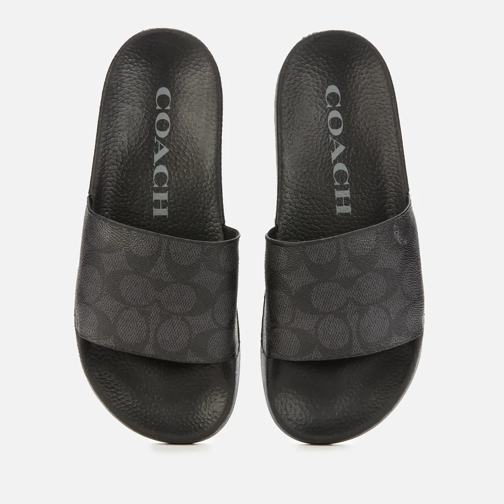 Coach Women's Udele Coated Canvas Slide Sandals - Charcoal/Black Image 1