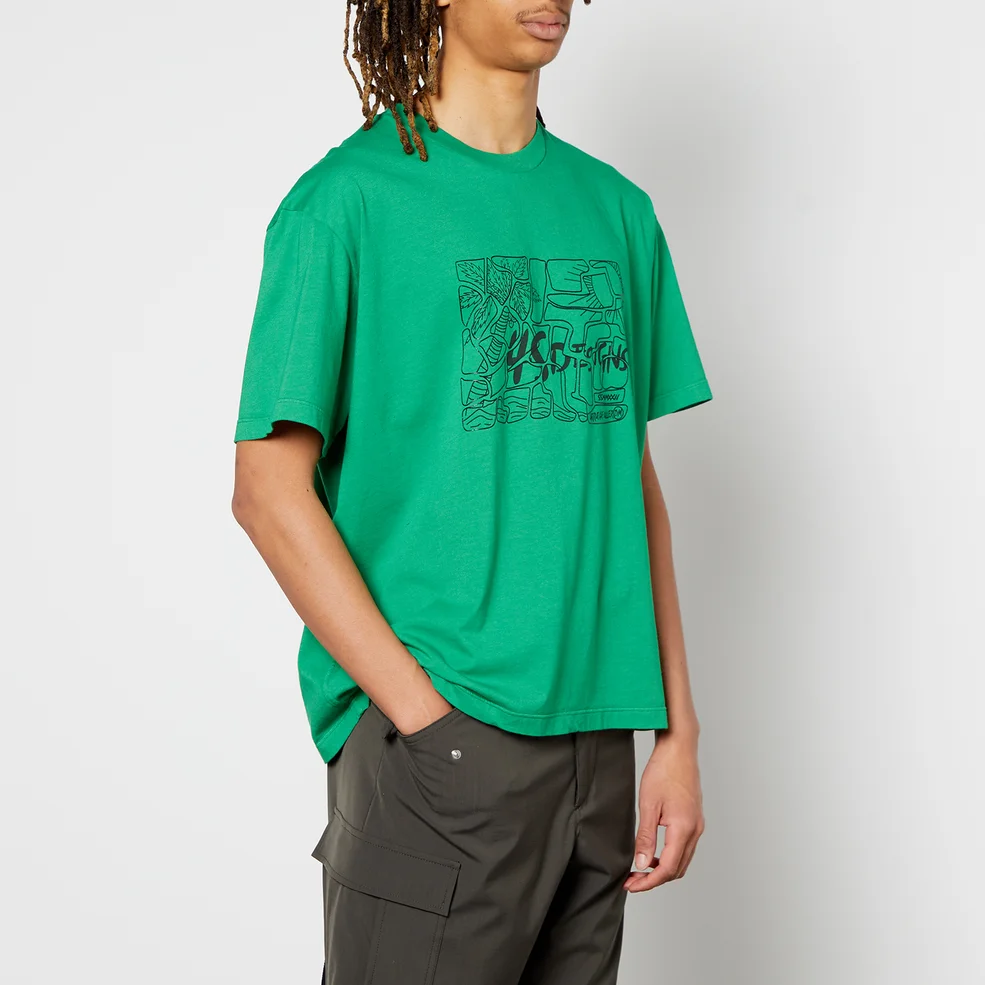 4SDesigns Men's Landscape Motif T-Shirt - Green Image 1