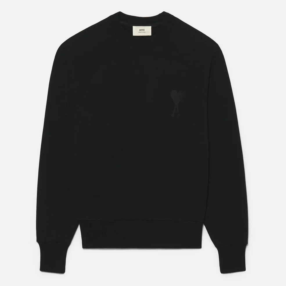 AMI Men's Tonal De Coeur Sweatshirt - Black Image 1