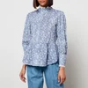 See By Chloe Women's High Neck Floral Blouse - Blue White - Image 1