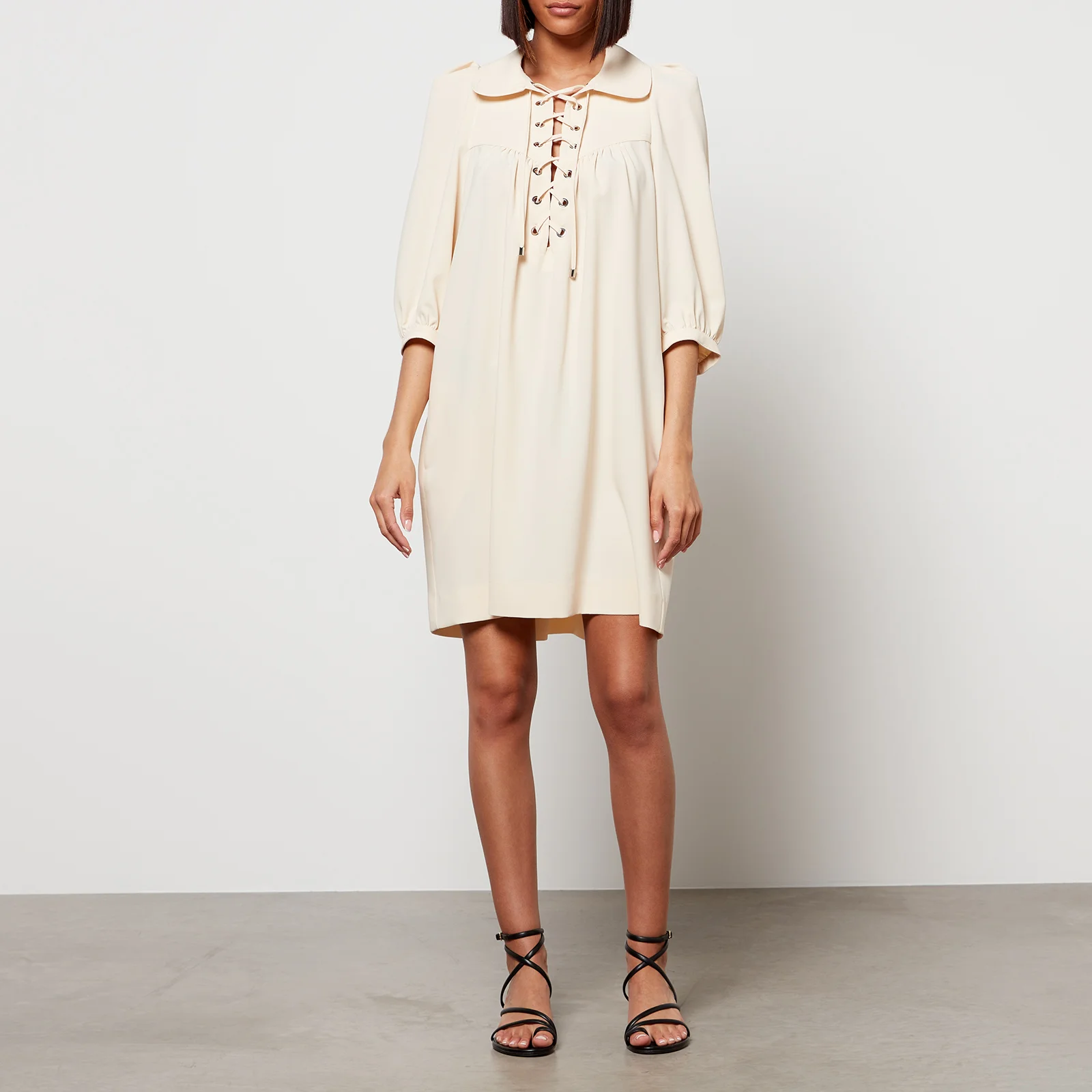 See By Chloe Women's Lace Up Shirt Dress - Milk Image 1