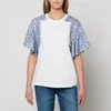 See By Chloe Women's Miini Floral Sleeve T-Shirt - Blue-White - Image 1