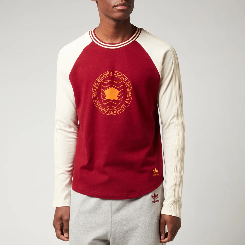 adidas X Wales Bonner Men's Graphic Long Sleeve T-Shirt - Collegiate Burgundy Image 1