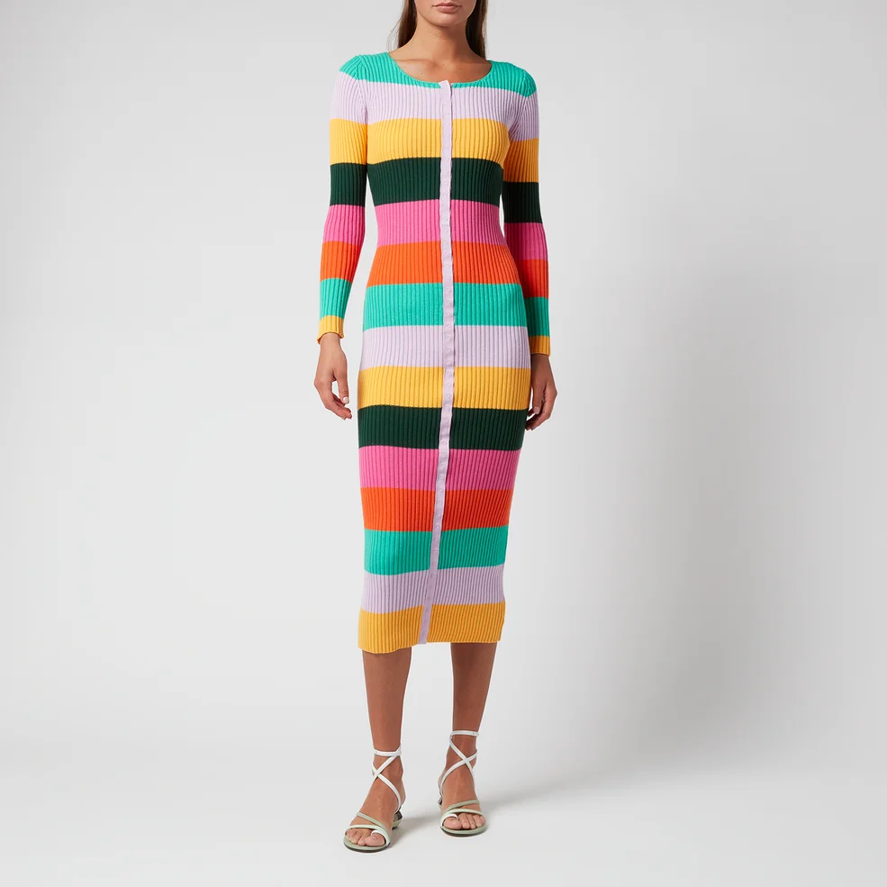 Olivia Rubin Women's Paisley Midi Dress - Bright Stripe Image 1