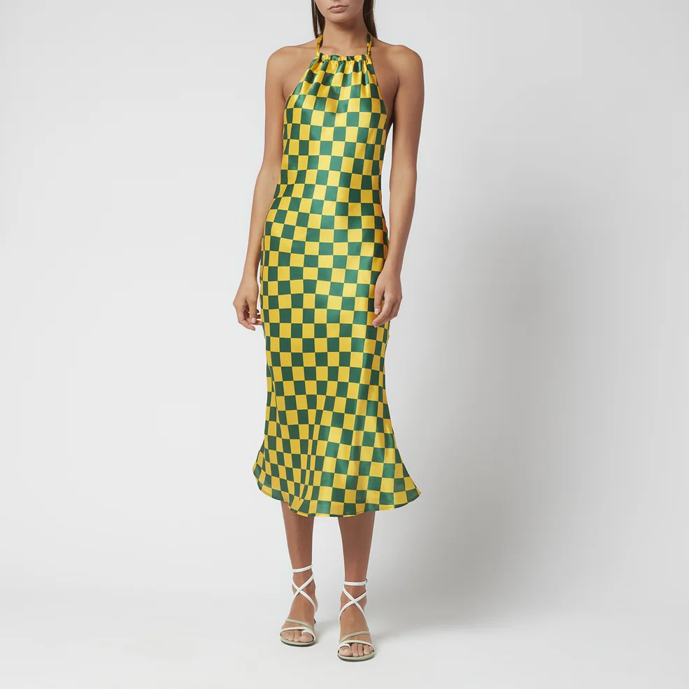 Olivia Rubin Women's Emmy Dress - Greenyellow Squares Image 1
