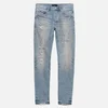 Purple Brand P001 Distressed Paint-Splattered Stretch-Denim Skinny Jeans - Image 1