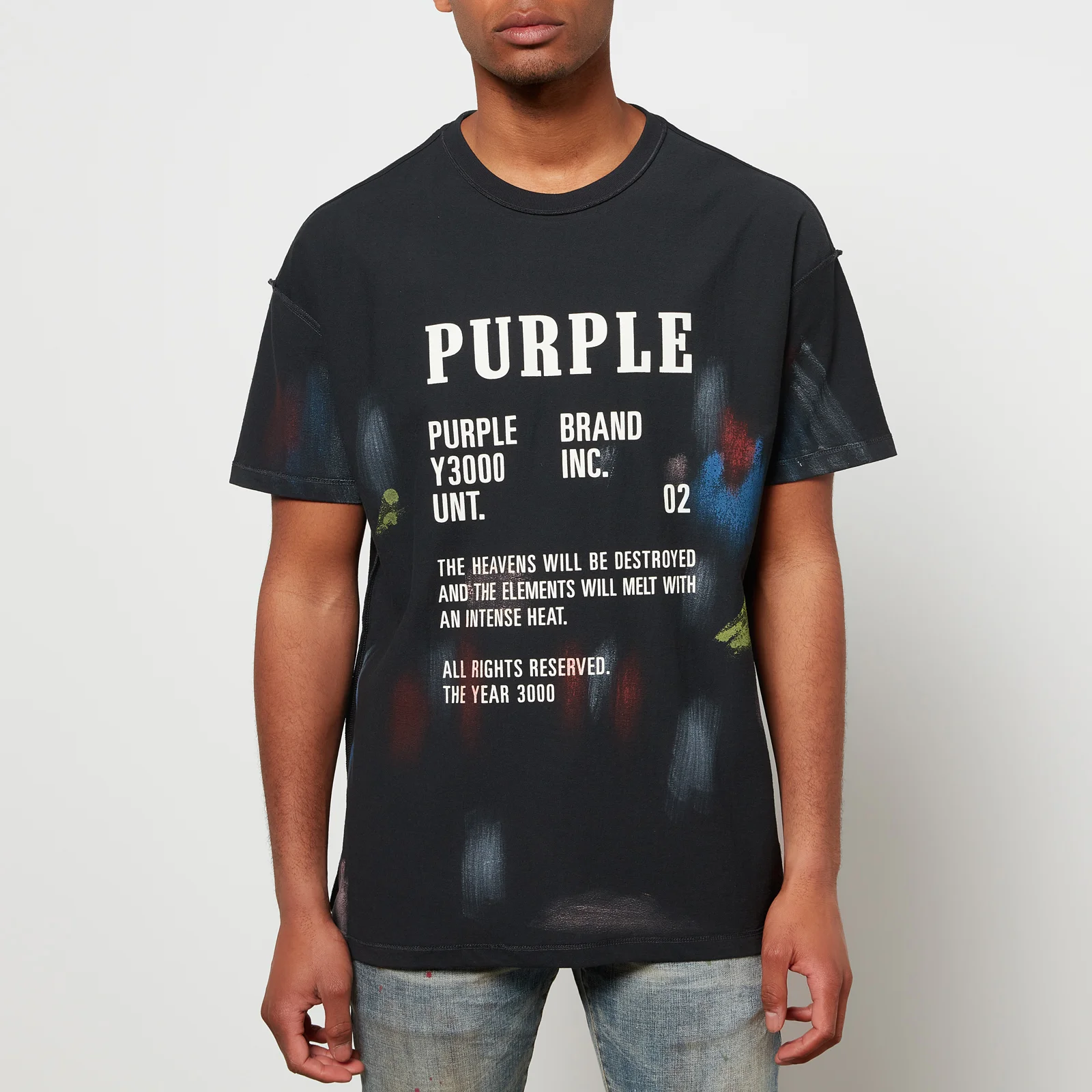 Purple Brand Men's Painted History T-Shirt - Black Image 1