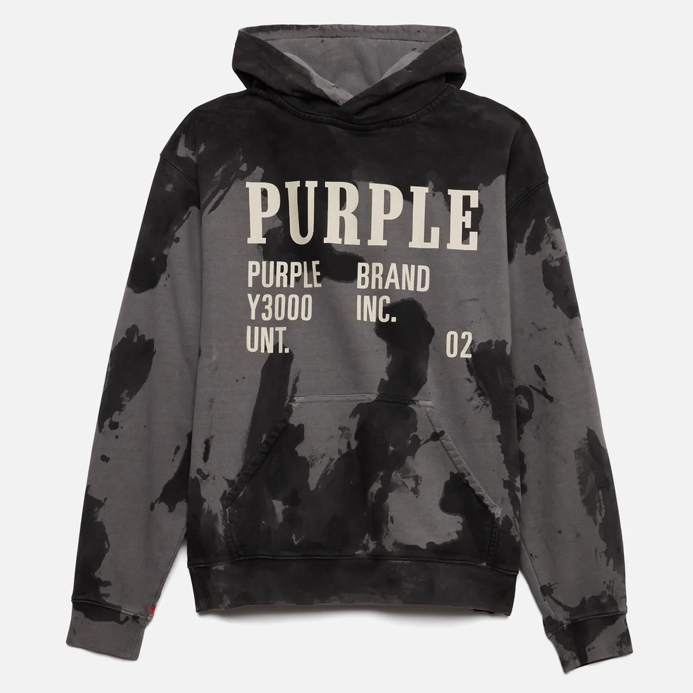 Purple Brand Men's Bleached Monument Hoodie - Black Image 1
