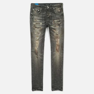 Purple Brand P001 Distressed Faded Stretch-Denim Skinny Jeans