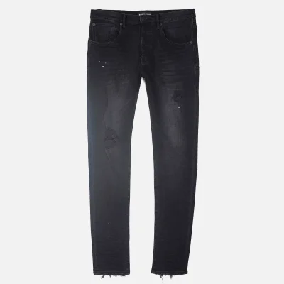 Purple Brand Men's Repair Dropped Fit Denim Jeans - Black Resin