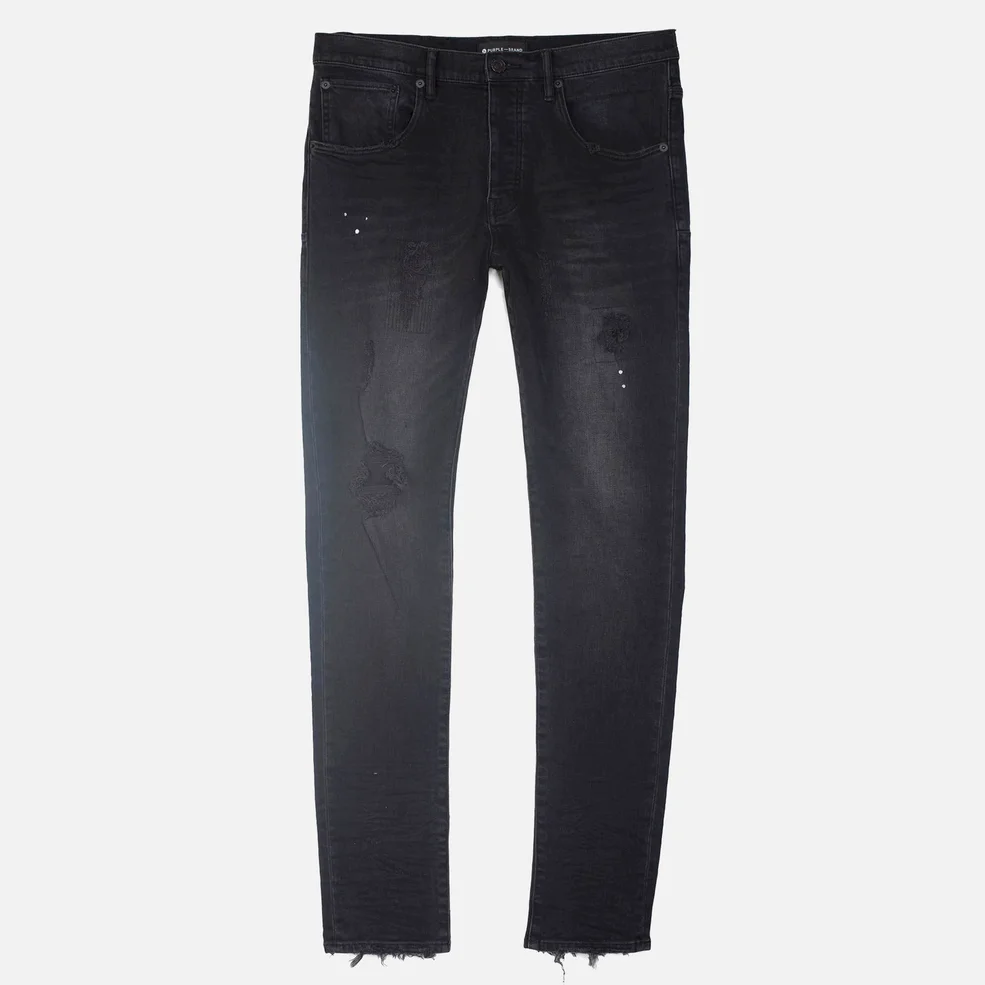 Purple Brand Men's Repair Dropped Fit Denim Jeans - Black Resin Image 1