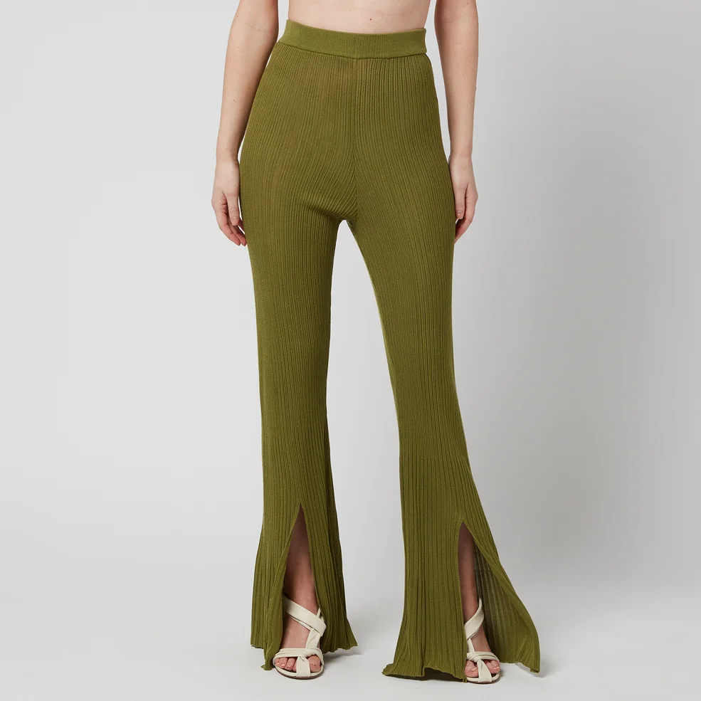 Cult Gaia Women's Dalia Knit Trousers - Green Image 1