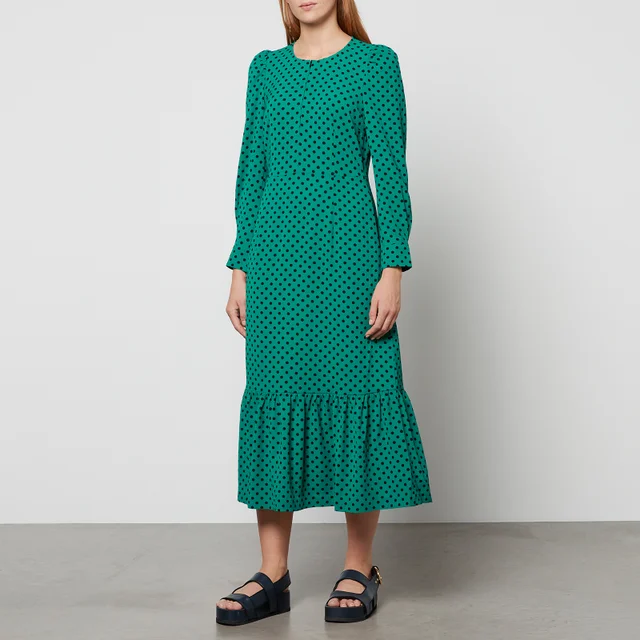 Baum Und Pferdgarten Women's Aleema Midi Dress - Green Dot